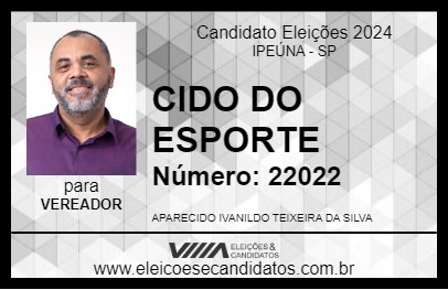 Candidato CIDO DO ESPORTE 2024 - IPEÚNA - Eleições