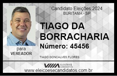 Candidato TIAGO DA BORRACHARIA 2024 - BURITAMA - Eleições