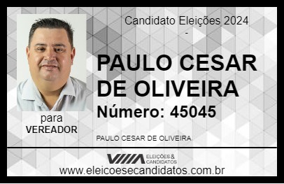 Candidato PAULO CESAR DE OLIVEIRA 2024 - BURITAMA - Eleições