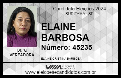 Candidato ELAINE BARBOSA 2024 - BURITAMA - Eleições