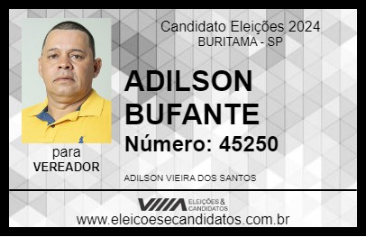 Candidato ADILSON BUFANTE 2024 - BURITAMA - Eleições