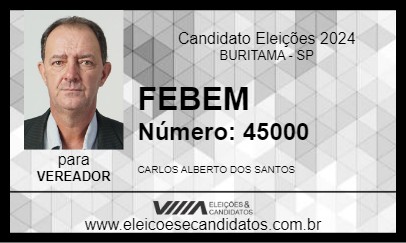 Candidato FEBEM 2024 - BURITAMA - Eleições