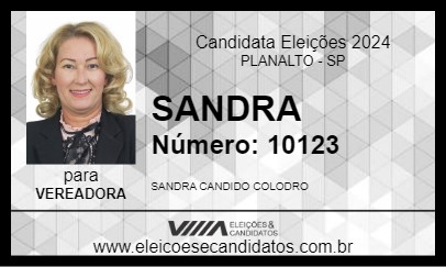 Candidato SANDRA 2024 - PLANALTO - Eleições