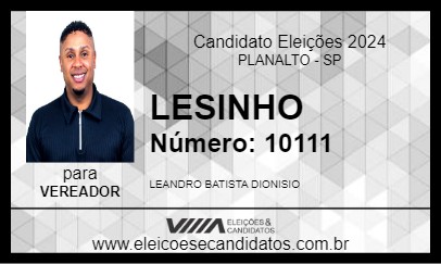 Candidato LESINHO 2024 - PLANALTO - Eleições