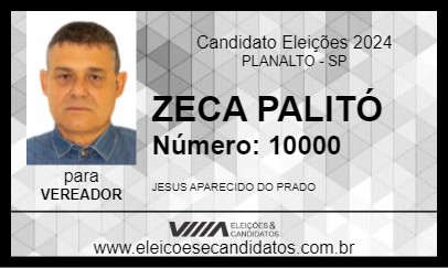 Candidato ZECA PALITÓ 2024 - PLANALTO - Eleições