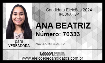 Candidato ANA BEATRIZ 2024 - IPEÚNA - Eleições