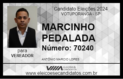 Candidato MARCINHO PEDALADA 2024 - VOTUPORANGA - Eleições