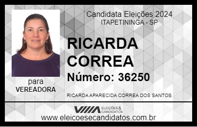 Candidato RICARDA CORREA 2024 - ITAPETININGA - Eleições