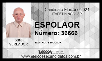 Candidato ESPOLAOR 2024 - ITAPETININGA - Eleições