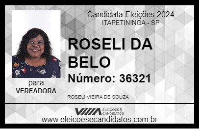 Candidato ROSELI DA BELO 2024 - ITAPETININGA - Eleições