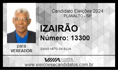 Candidato IZAIRÃO 2024 - PLANALTO - Eleições