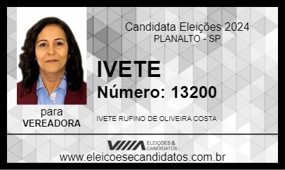 Candidato IVETE 2024 - PLANALTO - Eleições