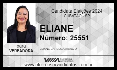 Candidato ELIANE ARAUJO 2024 - CUBATÃO - Eleições