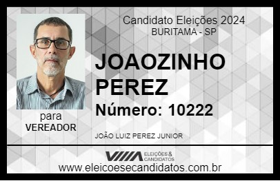 Candidato JOAOZINHO PEREZ 2024 - BURITAMA - Eleições