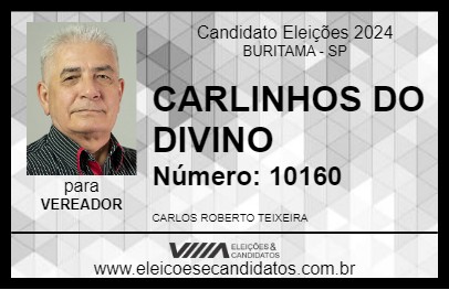 Candidato CARLINHOS DO DIVINO 2024 - BURITAMA - Eleições