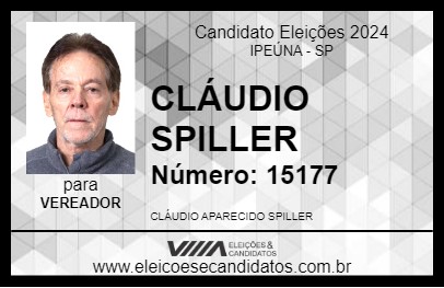 Candidato CLÁUDIO SPILLER 2024 - IPEÚNA - Eleições