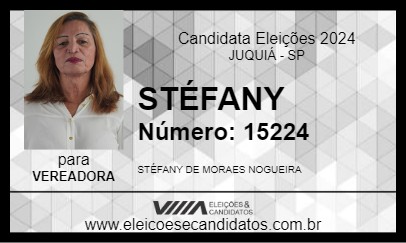 Candidato STÉFANY 2024 - JUQUIÁ - Eleições