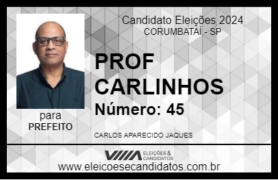 Candidato PROF CARLINHOS 2024 - CORUMBATAÍ - Eleições