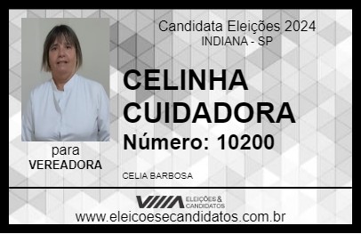 Candidato CELINHA CUIDADORA 2024 - INDIANA - Eleições