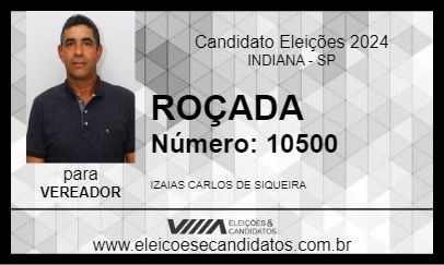 Candidato ROÇADA 2024 - INDIANA - Eleições