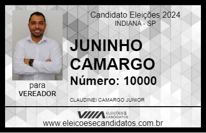 Candidato JUNINHO CAMARGO 2024 - INDIANA - Eleições