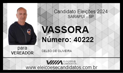 Candidato VASSOURA 2024 - SARAPUÍ - Eleições