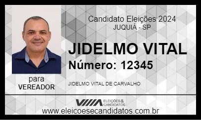 Candidato JIDELMO VITAL 2024 - JUQUIÁ - Eleições