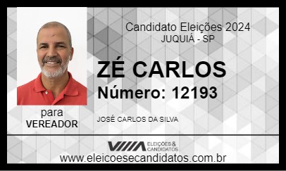 Candidato ZÉ CARLOS 2024 - JUQUIÁ - Eleições