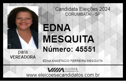 Candidato EDNA MESQUITA 2024 - CORUMBATAÍ - Eleições