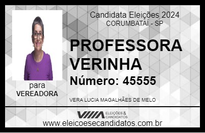 Candidato PROFESSORA VERINHA 2024 - CORUMBATAÍ - Eleições