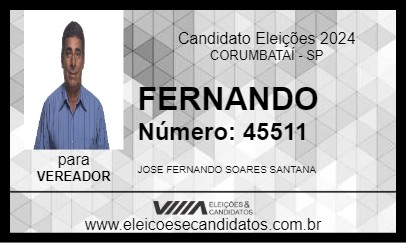 Candidato FERNANDO 2024 - CORUMBATAÍ - Eleições