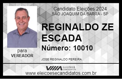 Candidato REGINALDO ZE ESCADA 2024 - SÃO JOAQUIM DA BARRA - Eleições