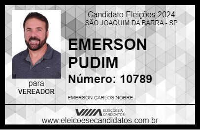 Candidato EMERSON PUDIM 2024 - SÃO JOAQUIM DA BARRA - Eleições