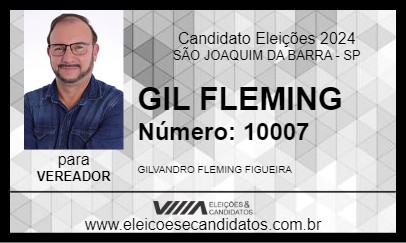 Candidato GIL FLEMING 2024 - SÃO JOAQUIM DA BARRA - Eleições