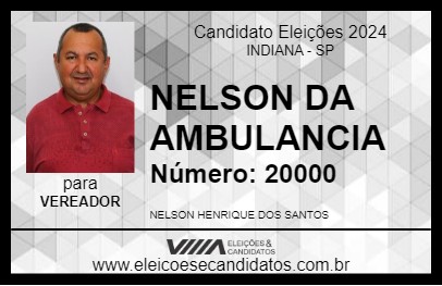 Candidato NELSON DA AMBULANCIA 2024 - INDIANA - Eleições