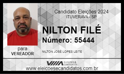 Candidato NILTON FILÉ 2024 - ITUVERAVA - Eleições