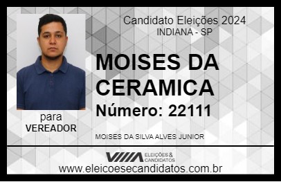 Candidato MOISES DA CERAMICA 2024 - INDIANA - Eleições