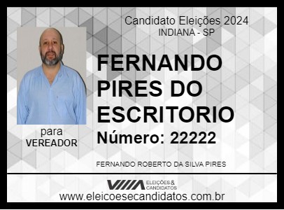 Candidato FERNANDO PIRES DO ESCRITORIO 2024 - INDIANA - Eleições