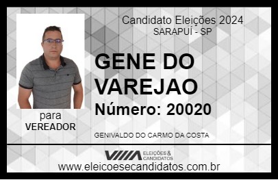 Candidato GENE DO VAREJAO 2024 - SARAPUÍ - Eleições