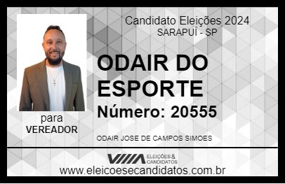 Candidato ODAIR DO ESPORTE 2024 - SARAPUÍ - Eleições