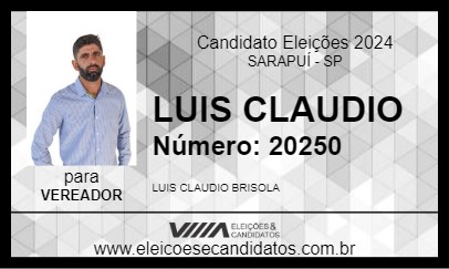 Candidato LUIS CLAUDIO 2024 - SARAPUÍ - Eleições