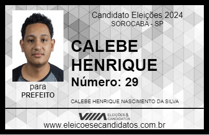 Candidato CALEBE HENRIQUE 2024 - SOROCABA - Eleições