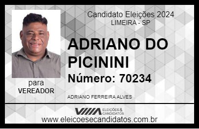 Candidato ADRIANO DO PICININI 2024 - LIMEIRA - Eleições