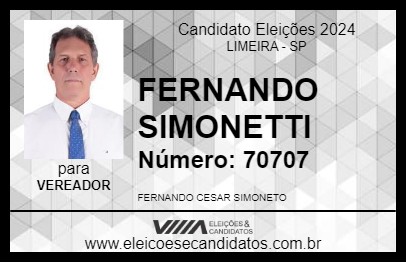 Candidato FERNANDO SIMONETTI 2024 - LIMEIRA - Eleições