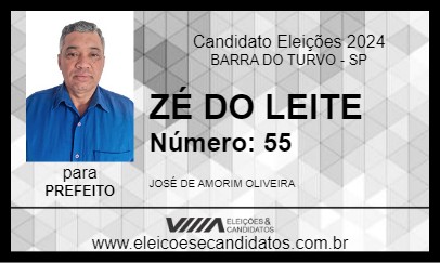 Candidato ZÉ DO LEITE 2024 - BARRA DO TURVO - Eleições