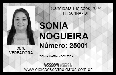 Candidato SÔNIA NOGUEIRA 2024 - ITIRAPINA - Eleições