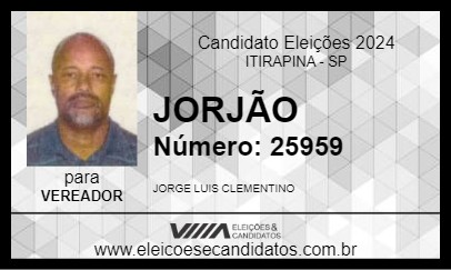 Candidato JORJÃO 2024 - ITIRAPINA - Eleições