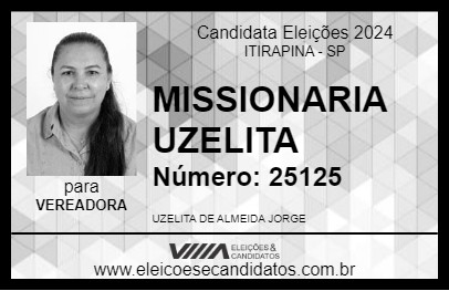 Candidato MISSIONÁRIA UZELITA 2024 - ITIRAPINA - Eleições