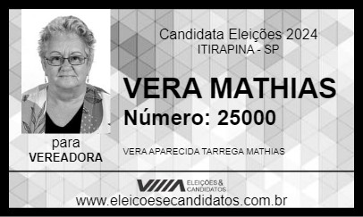 Candidato VERA MATHIAS 2024 - ITIRAPINA - Eleições