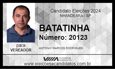 Candidato BATATINHA 2024 - NHANDEARA - Eleições